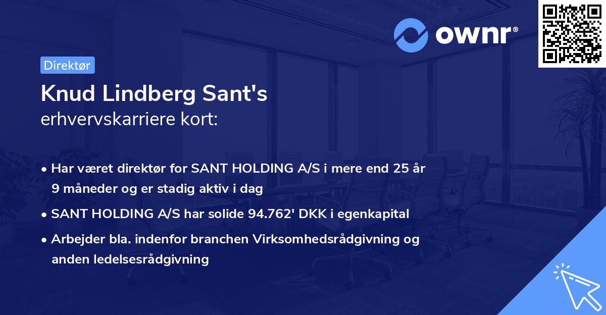 Knud Lindberg Sant's erhvervskarriere kort