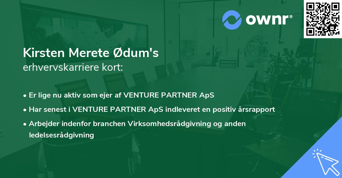 Kirsten Merete Ødum's erhvervskarriere kort