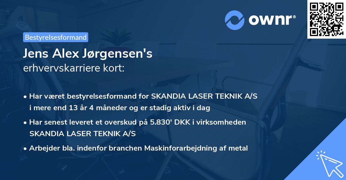 Jens Alex Jørgensen's erhvervskarriere kort