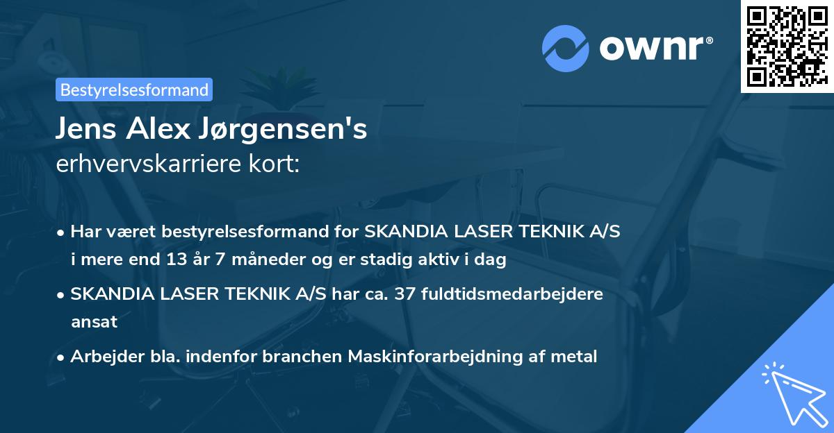 Jens Alex Jørgensen's erhvervskarriere kort