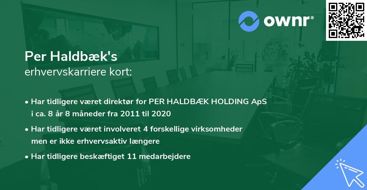 Per Haldbæk's erhvervskarriere kort