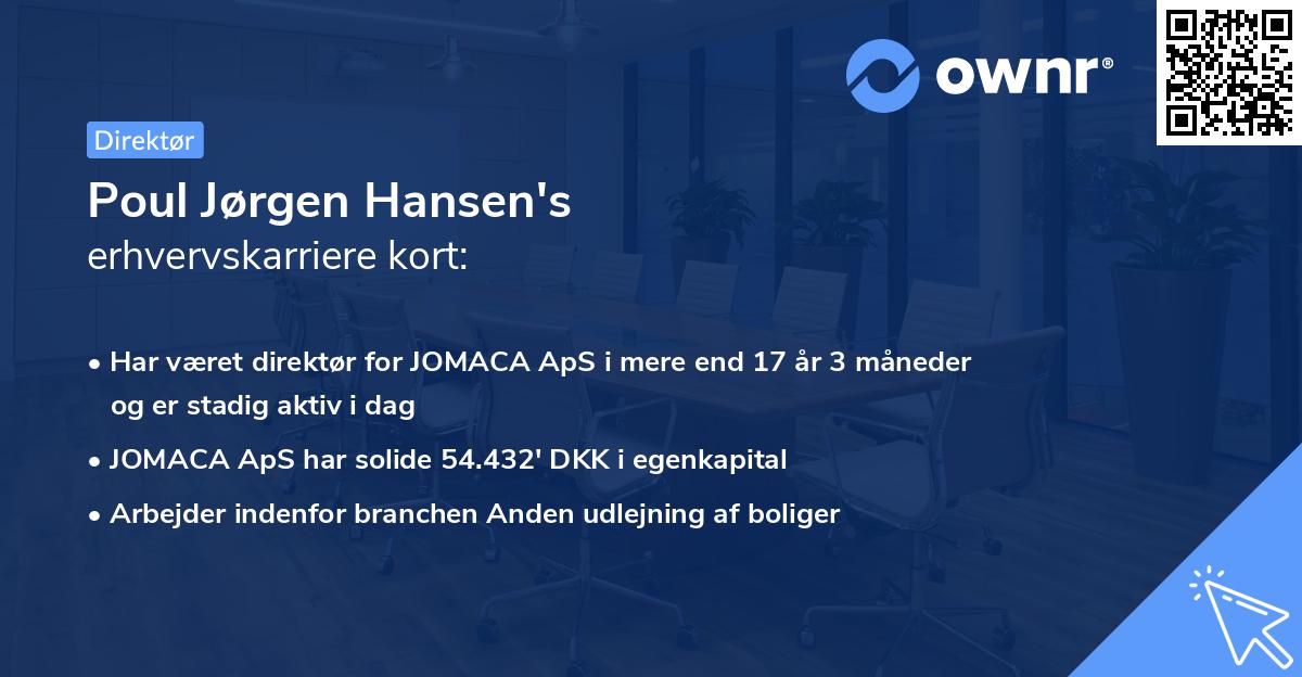 Poul Jørgen Hansen's erhvervskarriere kort