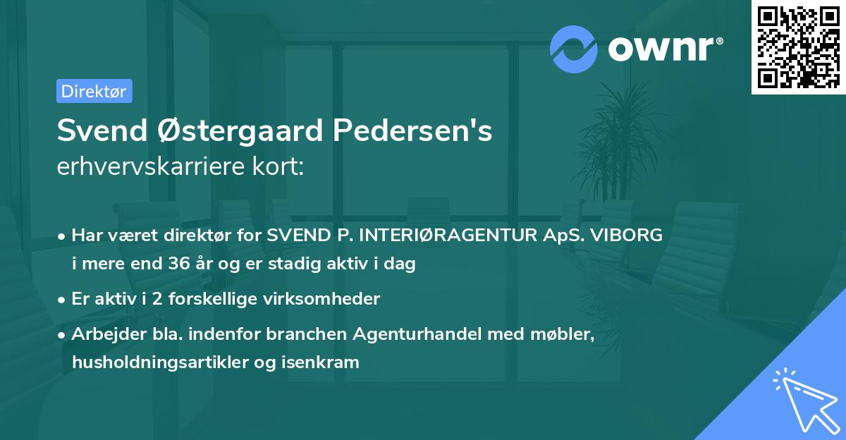 Svend Østergaard Pedersen's erhvervskarriere kort