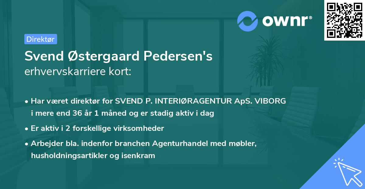 Svend Østergaard Pedersen's erhvervskarriere kort