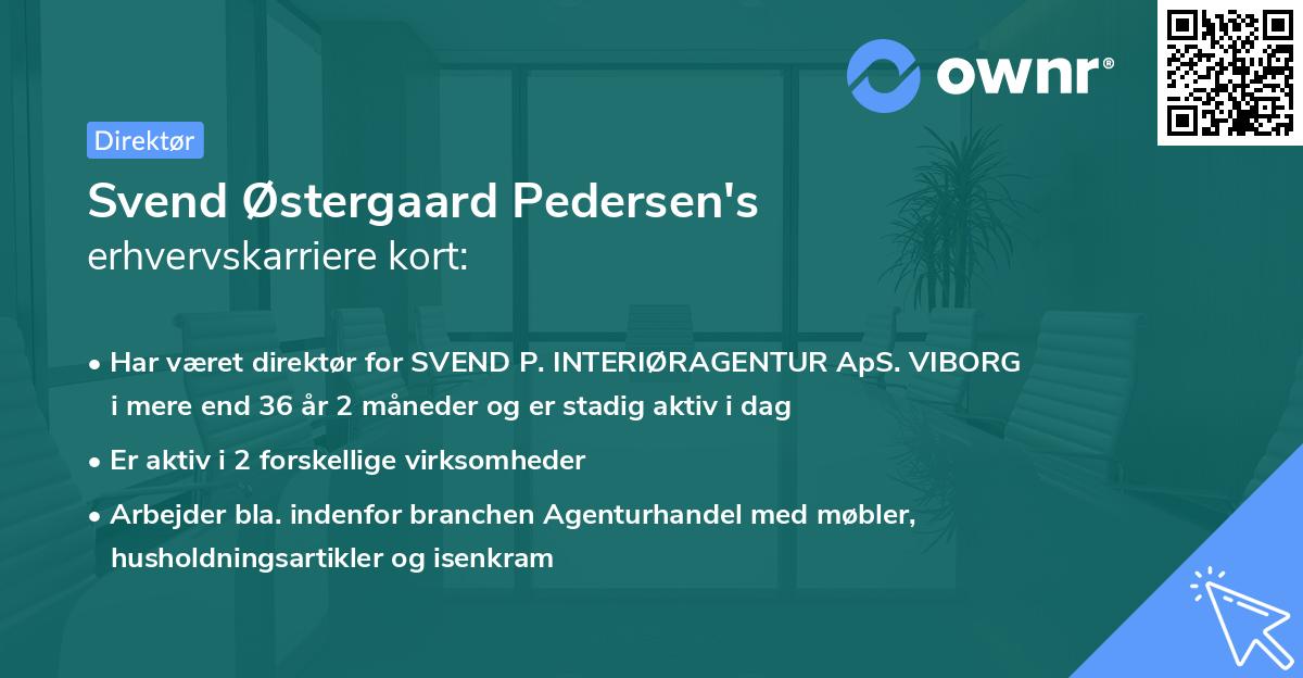 Svend Østergaard Pedersen's erhvervskarriere kort