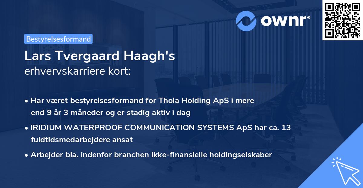 Lars Tvergaard Haagh's erhvervskarriere kort