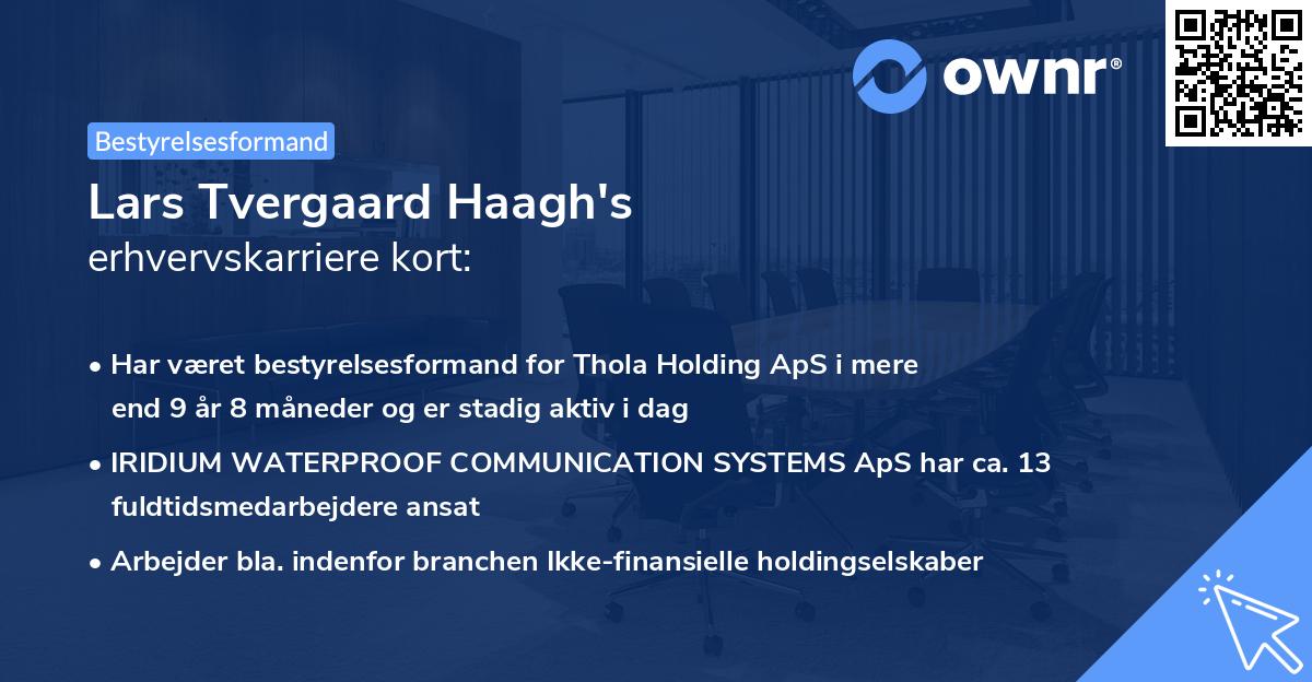 Lars Tvergaard Haagh's erhvervskarriere kort