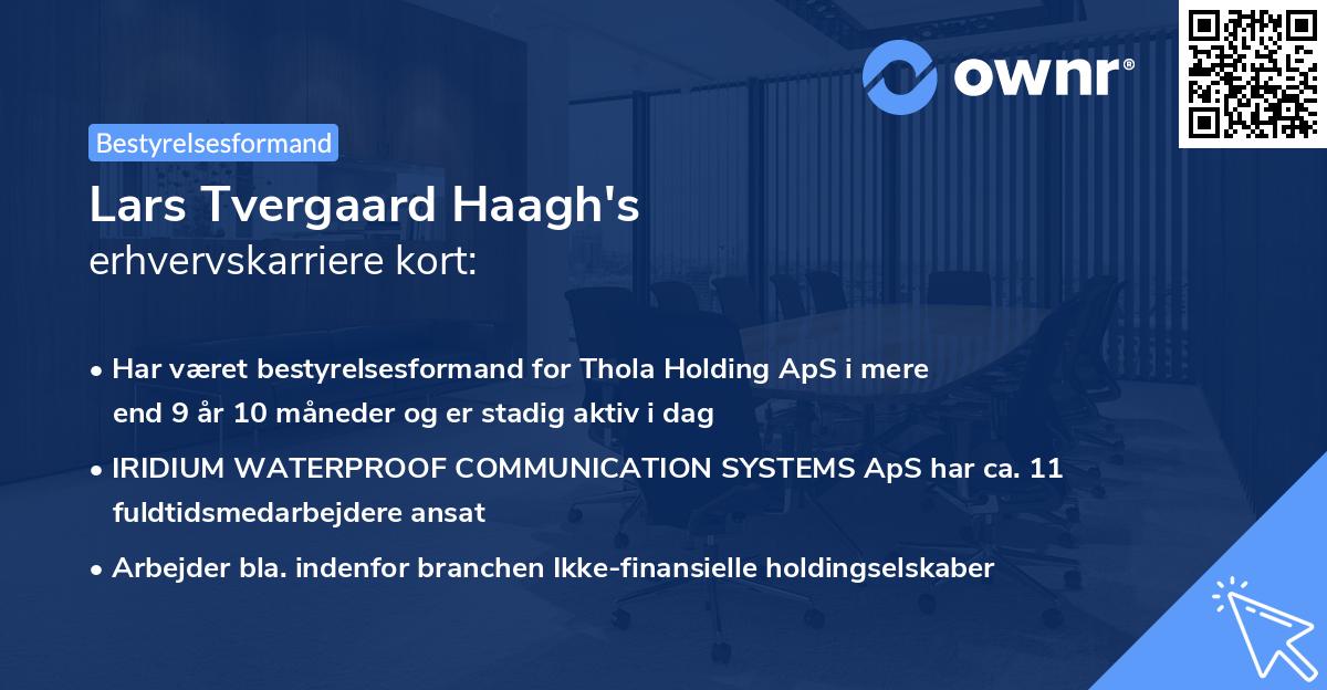Lars Tvergaard Haagh's erhvervskarriere kort
