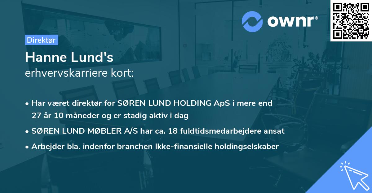 Hanne Lund's erhvervskarriere kort
