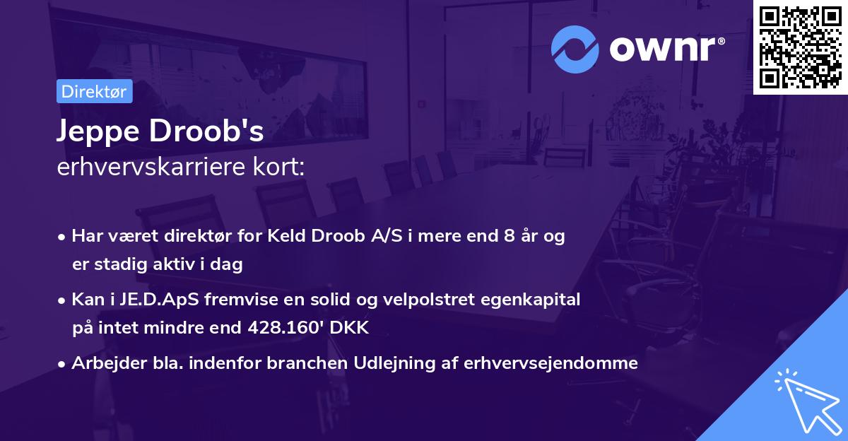 Jeppe Droob's erhvervskarriere kort