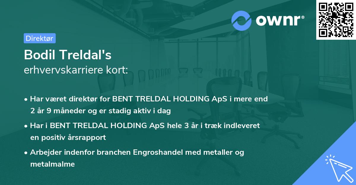 Bodil Treldal's erhvervskarriere kort