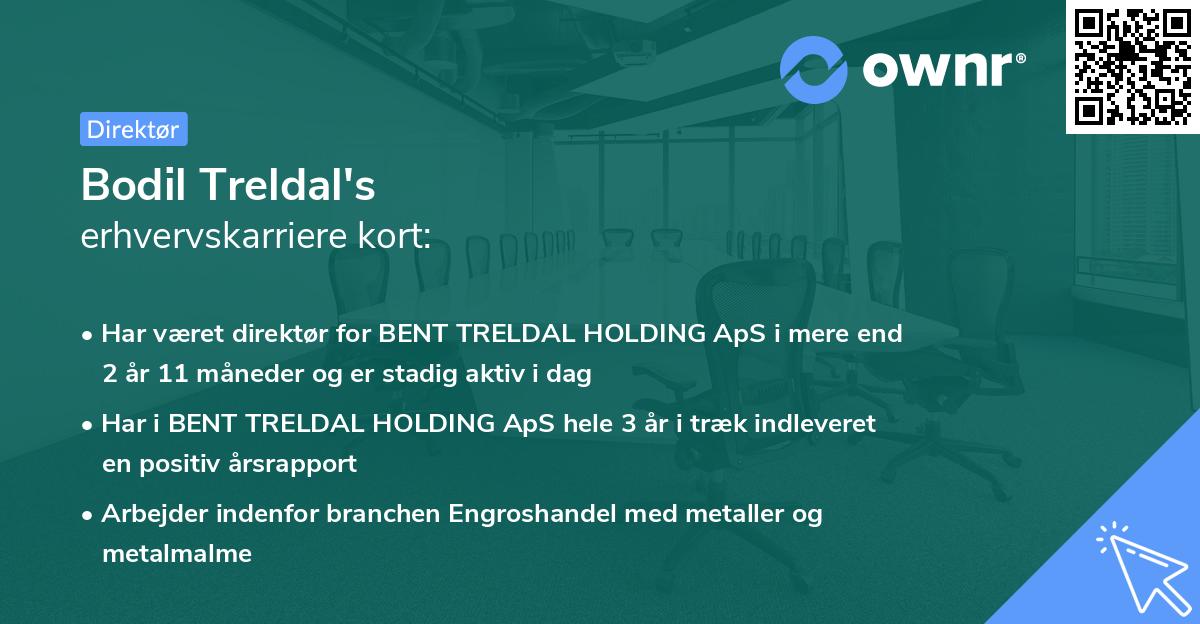 Bodil Treldal's erhvervskarriere kort