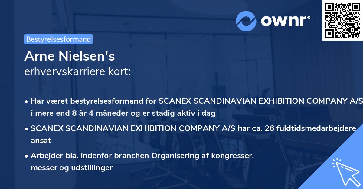 Arne Nielsen's erhvervskarriere kort