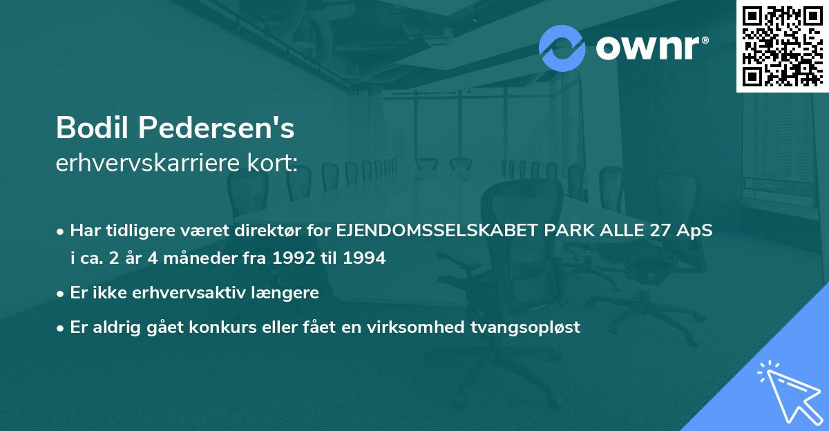 Bodil Pedersen's erhvervskarriere kort