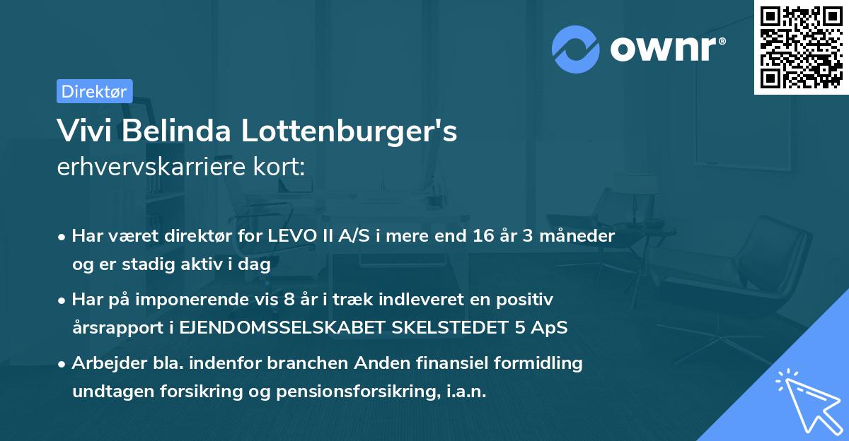 Vivi Belinda Lottenburger's erhvervskarriere kort