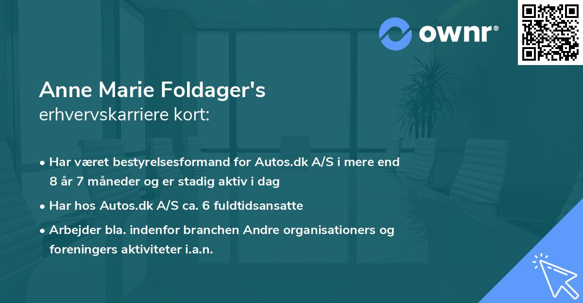 Anne Marie Foldager's erhvervskarriere kort