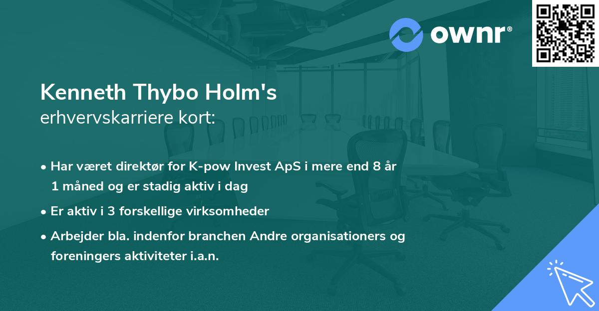 Kenneth Thybo Holm's erhvervskarriere kort