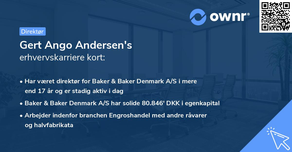 Gert Ango Andersen's erhvervskarriere kort