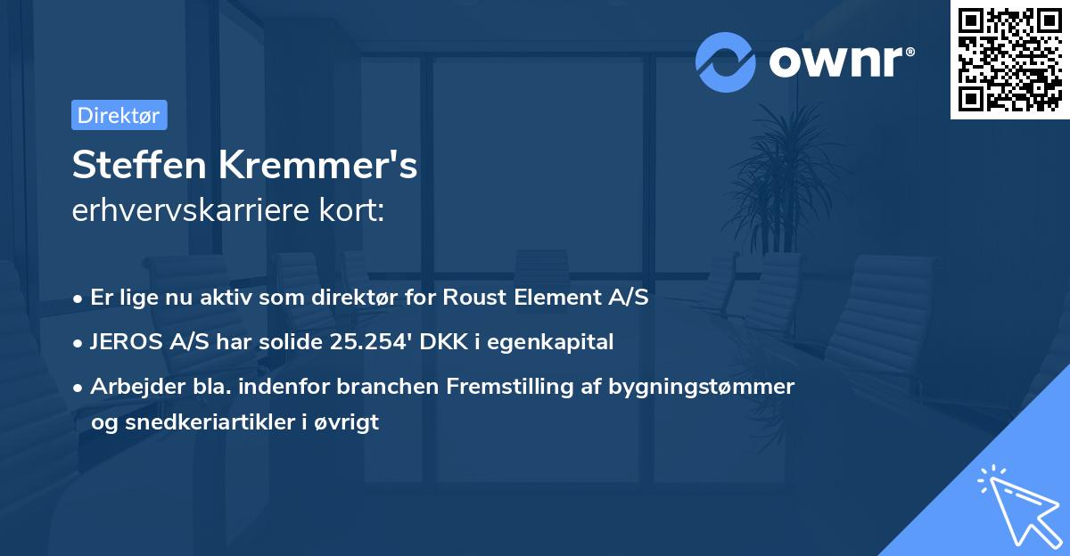 Steffen Kremmer's erhvervskarriere kort