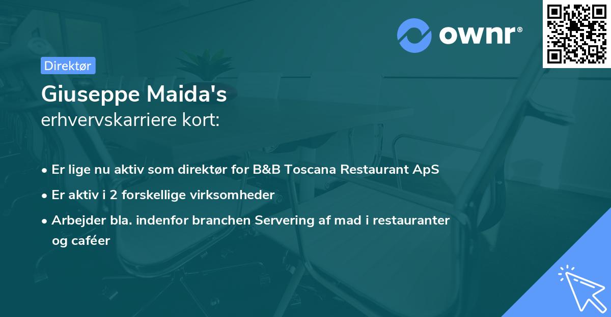 Giuseppe Maida's erhvervskarriere kort