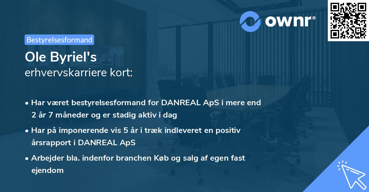 Ole Byriel's erhvervskarriere kort
