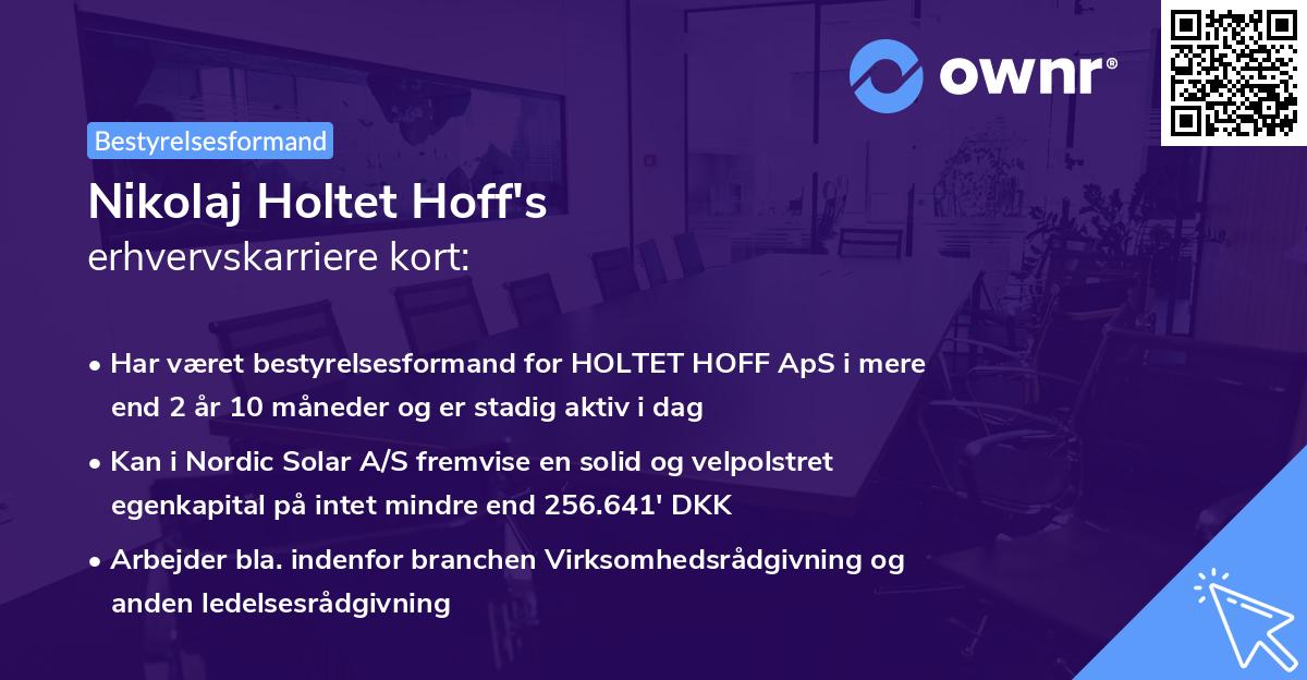 Nikolaj Holtet Hoff's erhvervskarriere kort
