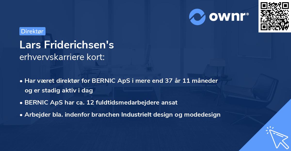 Lars Friderichsen's erhvervskarriere kort