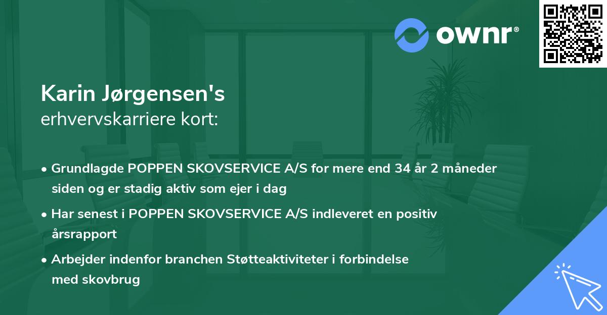 Karin Jørgensen's erhvervskarriere kort
