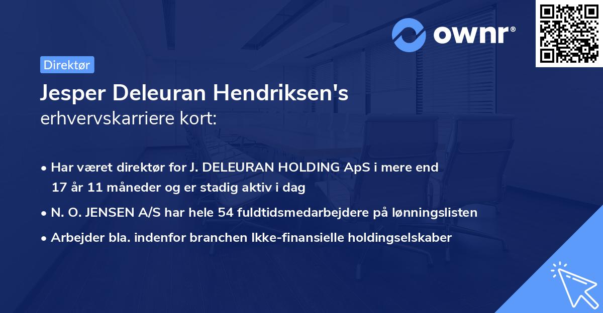 Jesper Deleuran Hendriksen's erhvervskarriere kort