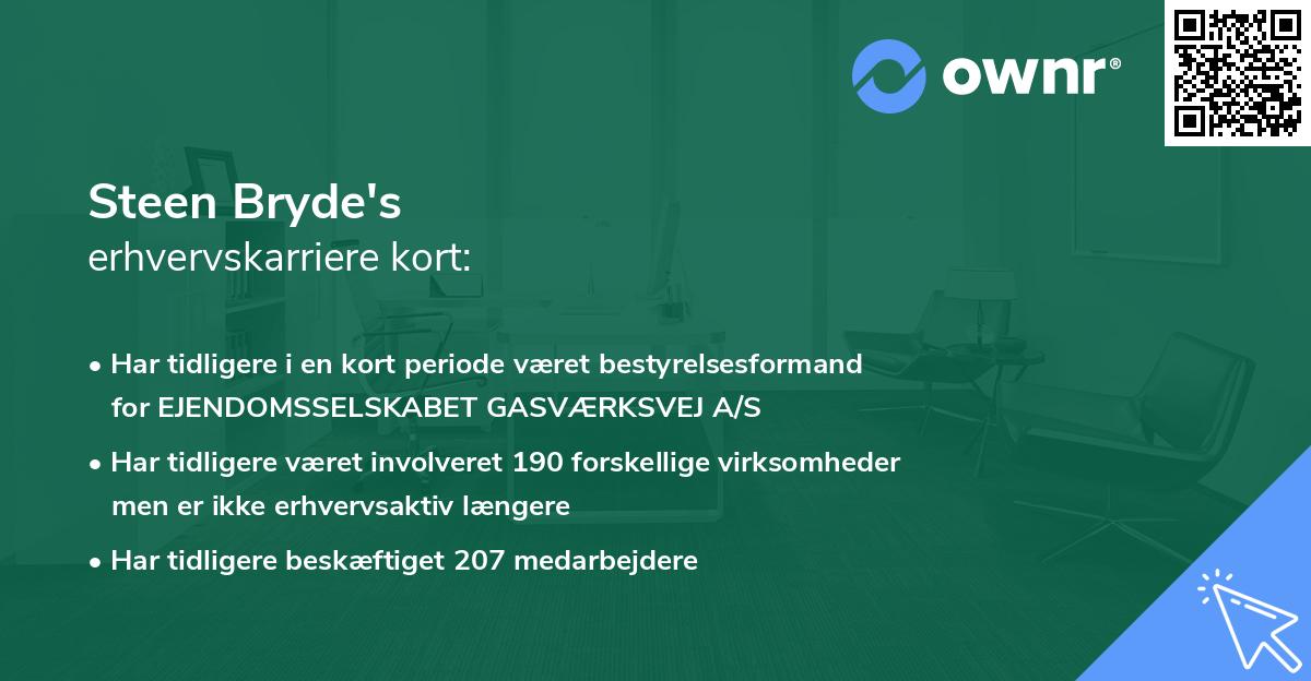 Steen Bryde's erhvervskarriere kort