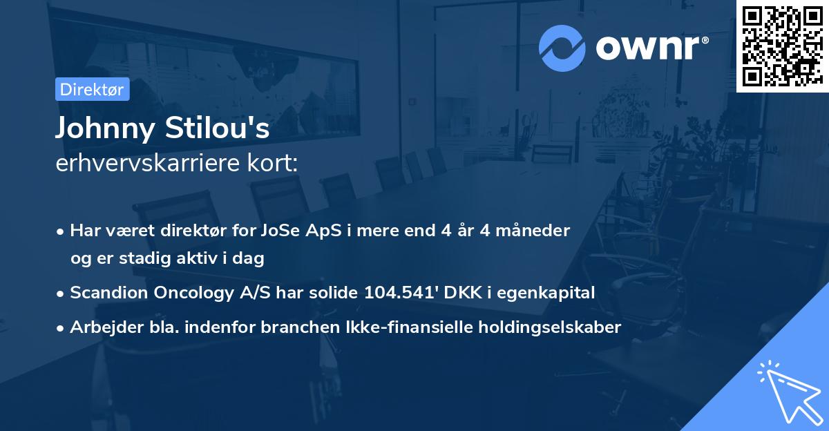 Johnny Stilou's erhvervskarriere kort