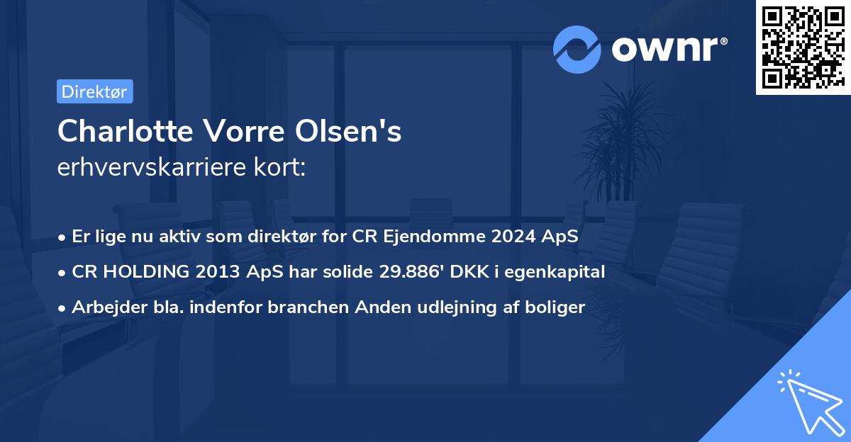 Charlotte Vorre Olsen's erhvervskarriere kort