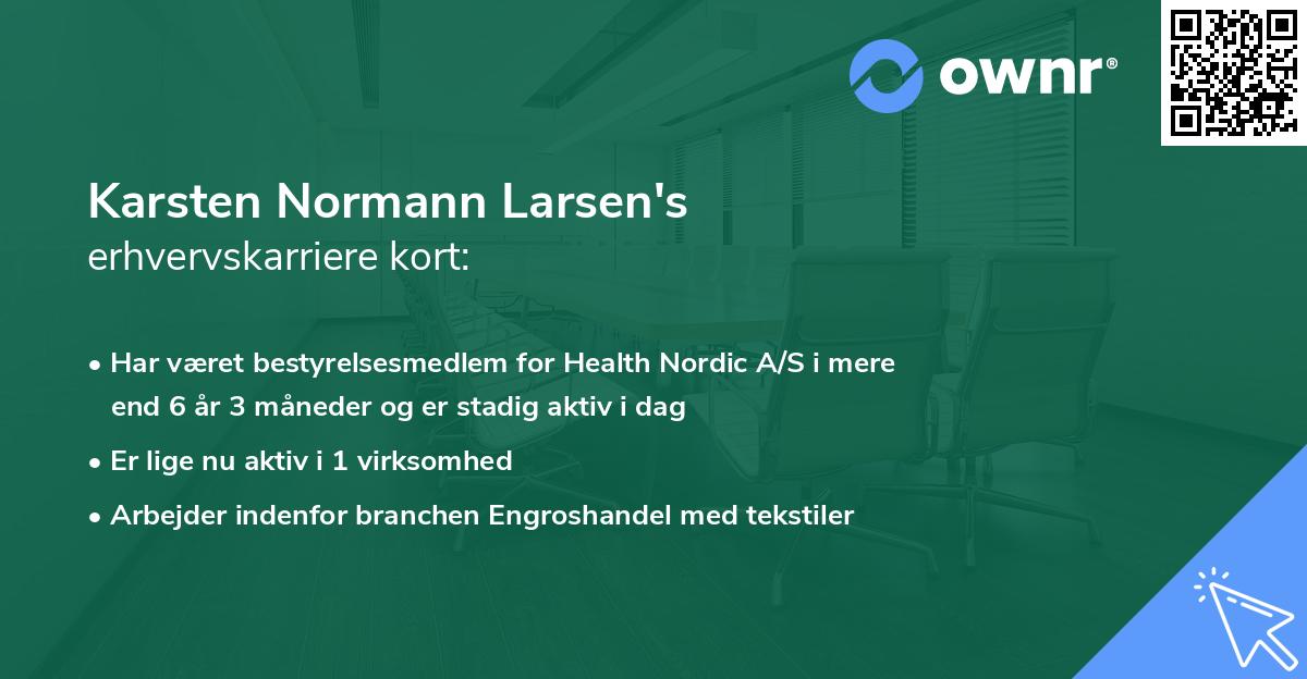 Karsten Normann Larsen's erhvervskarriere kort
