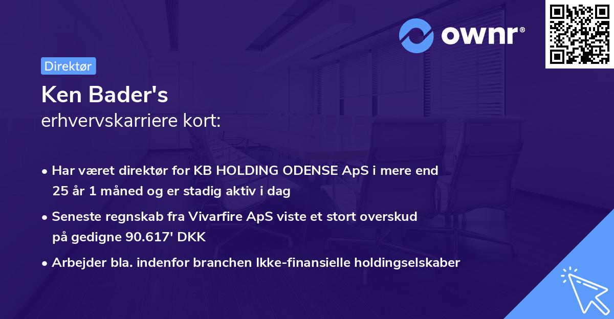 Ken Bader's erhvervskarriere kort