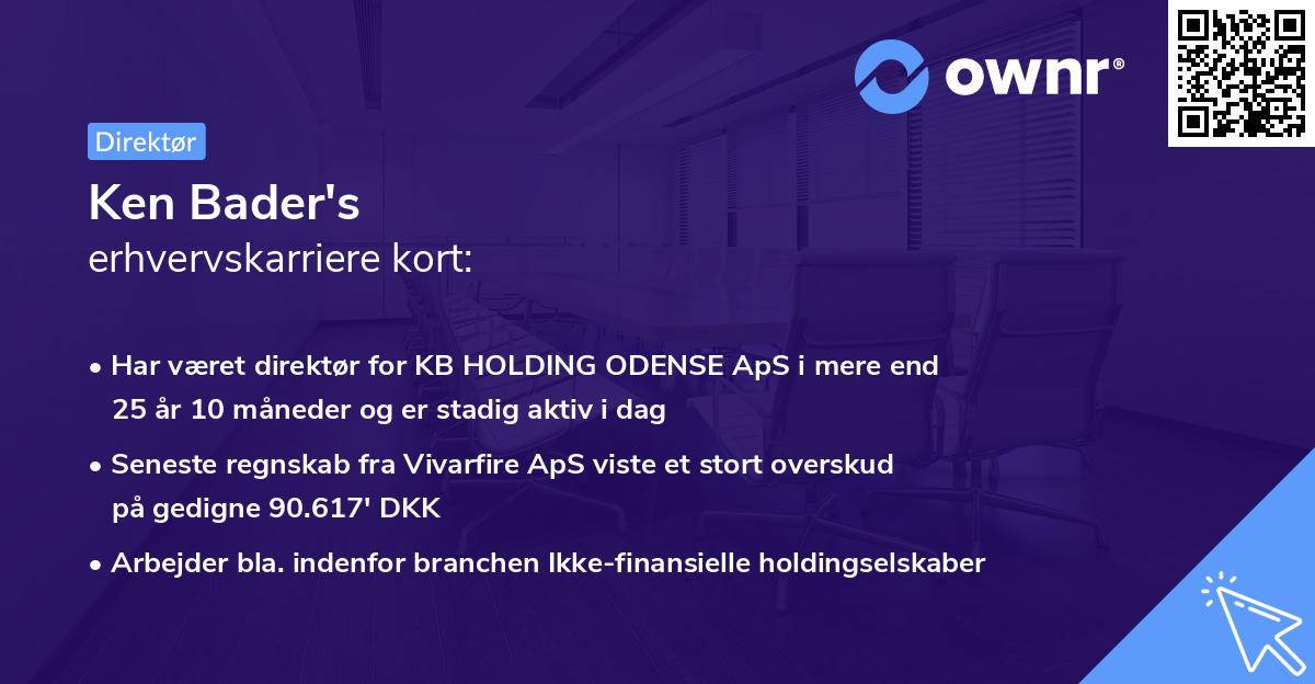 Ken Bader's erhvervskarriere kort
