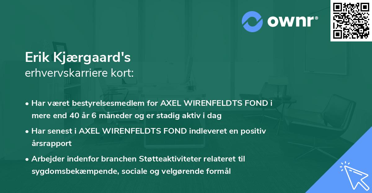 Erik Kjærgaard's erhvervskarriere kort