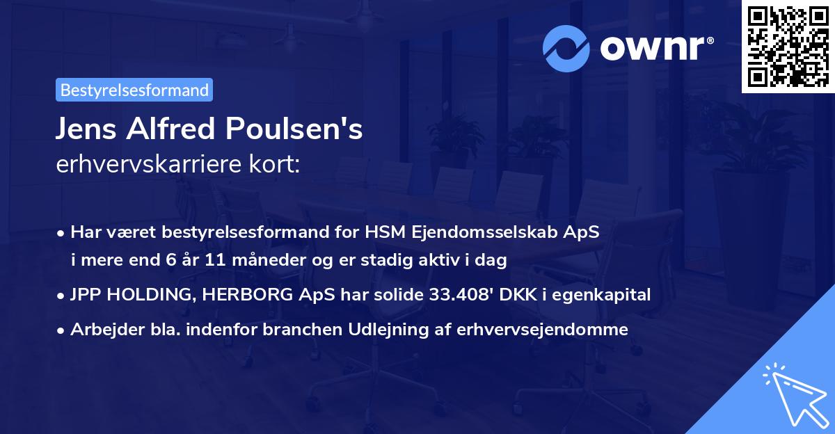 Jens Alfred Poulsen's erhvervskarriere kort