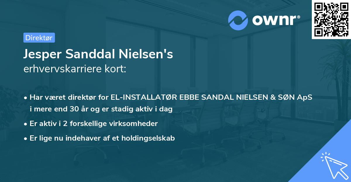 Jesper Sanddal Nielsen's erhvervskarriere kort