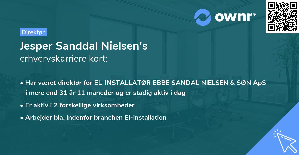 Jesper Sanddal Nielsen's erhvervskarriere kort