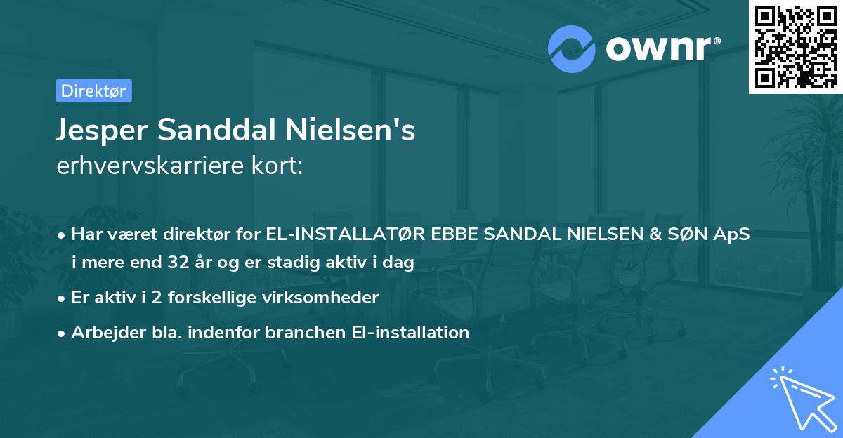 Jesper Sanddal Nielsen's erhvervskarriere kort