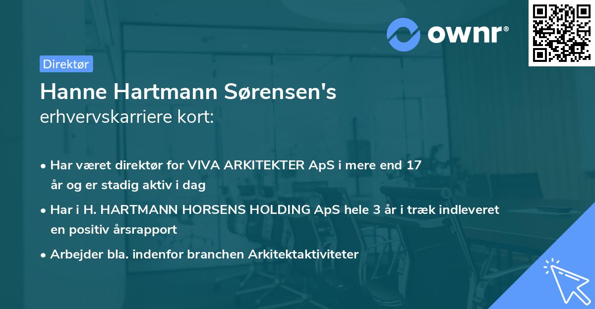 Hanne Hartmann Sørensen's erhvervskarriere kort
