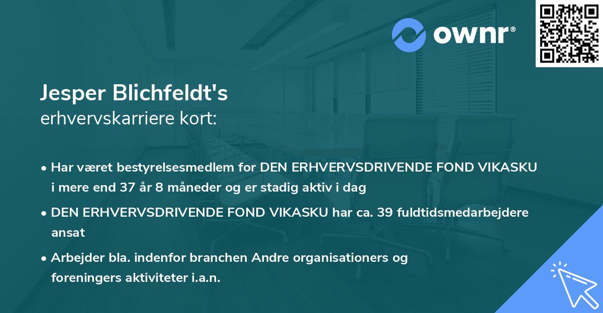 Jesper Blichfeldt's erhvervskarriere kort