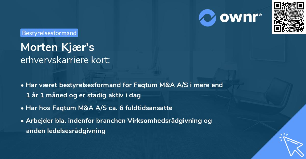 Morten Kjær's erhvervskarriere kort