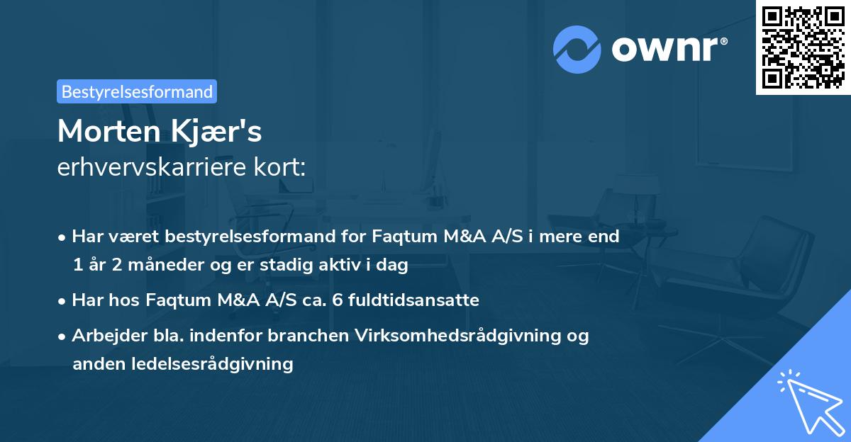 Morten Kjær's erhvervskarriere kort