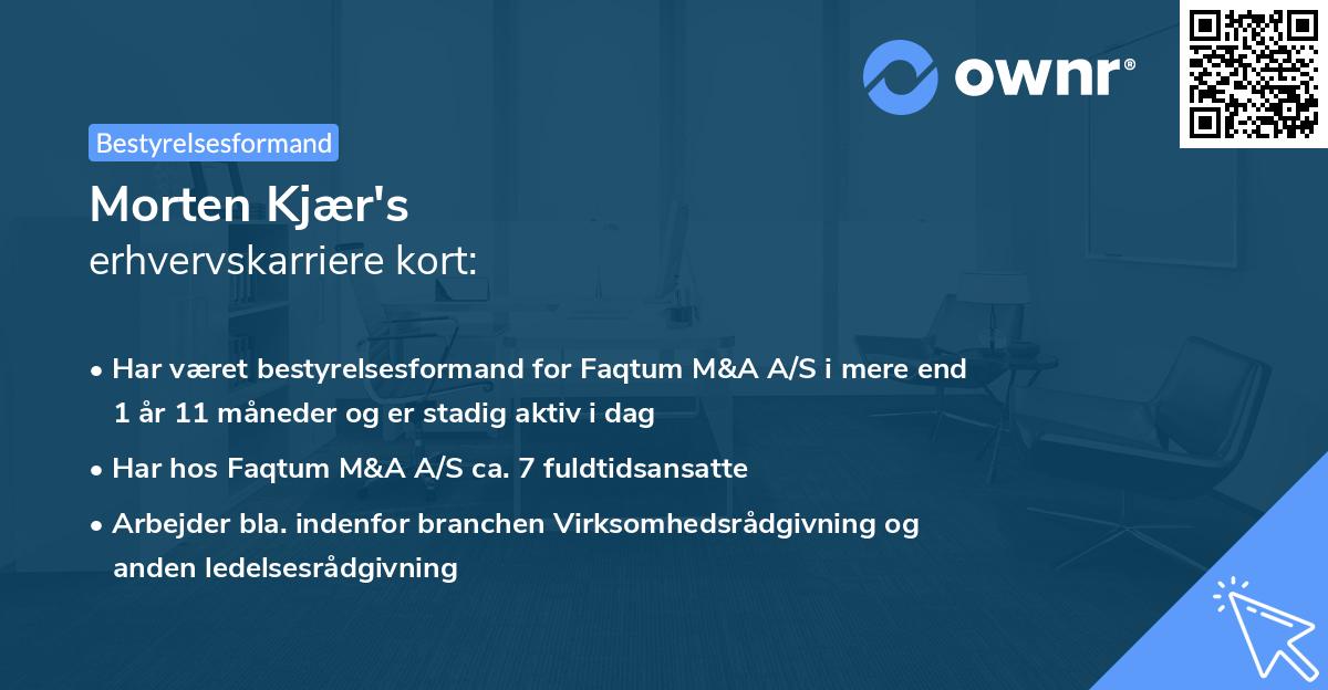 Morten Kjær's erhvervskarriere kort
