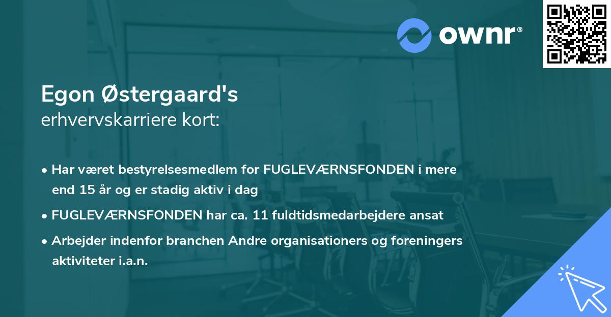 Egon Østergaard's erhvervskarriere kort