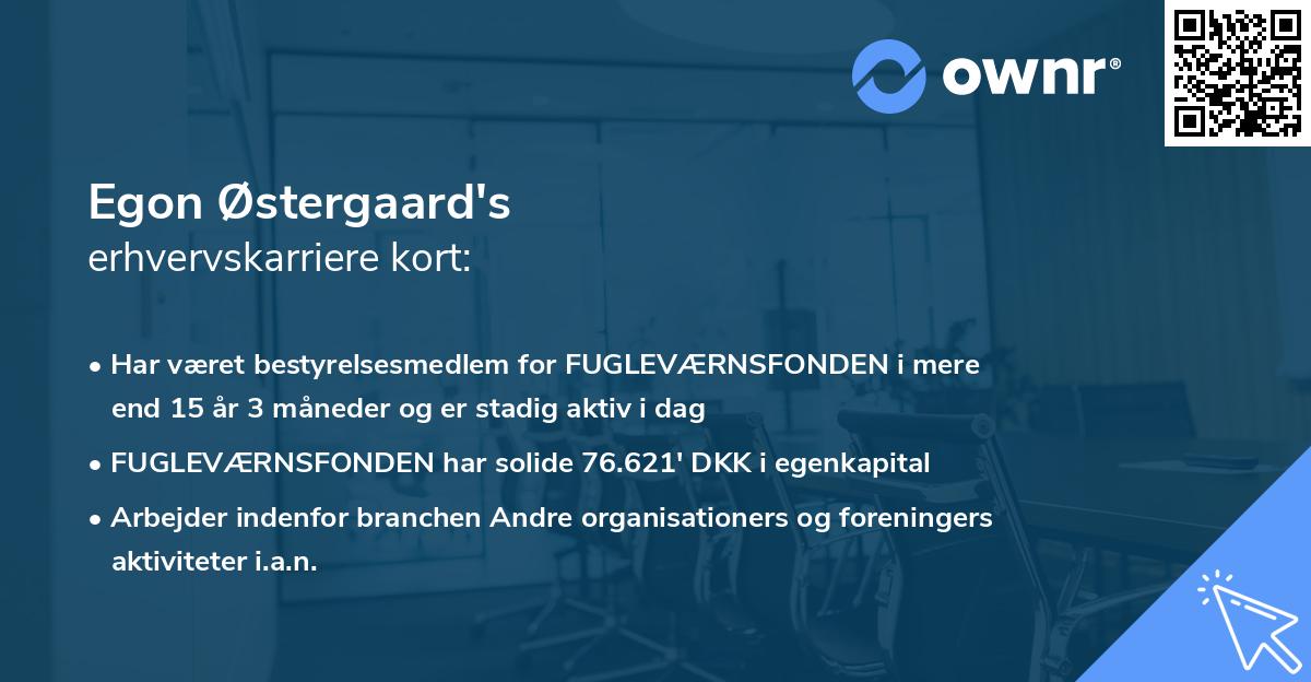 Egon Østergaard's erhvervskarriere kort