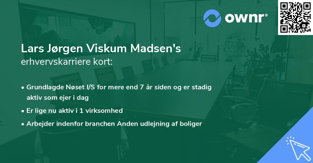 Lars Jørgen Viskum Madsen's erhvervskarriere kort