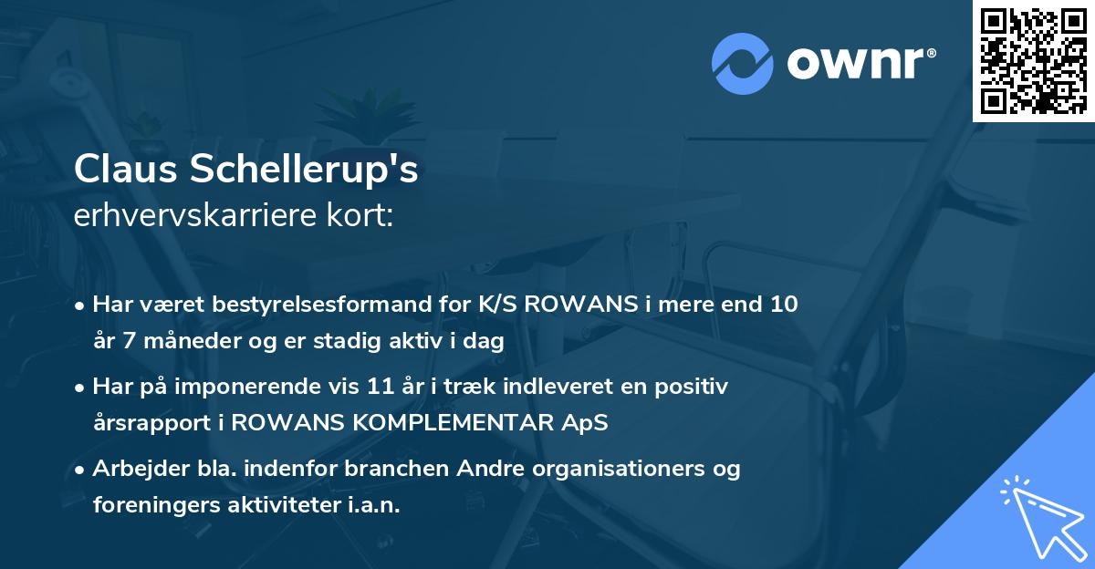 Claus Schellerup's erhvervskarriere kort