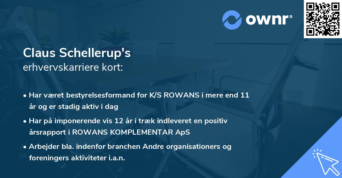 Claus Schellerup's erhvervskarriere kort